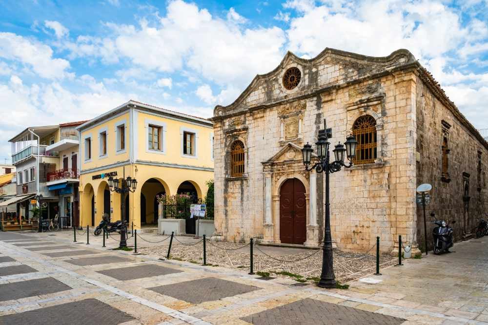 Historic old church building in Lefkada town